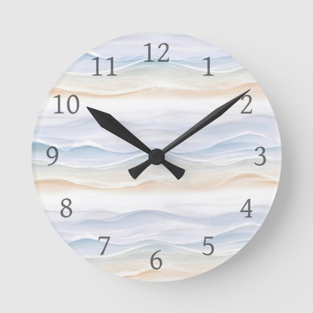 Ocean Wave Beach Design 365 Round Clock (Front)