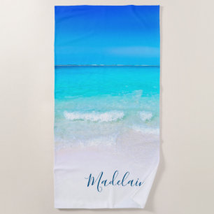 Ocean Wave Beach Modern Scene Towel