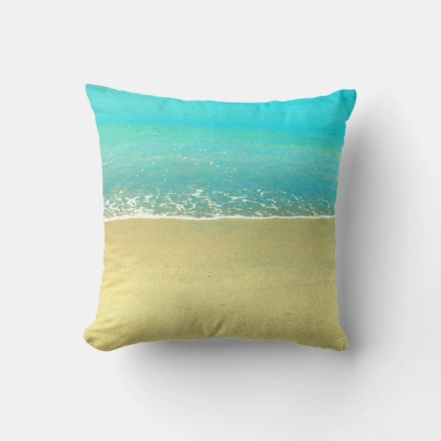 Ocean Wave Beach Sand Pillow (Front)