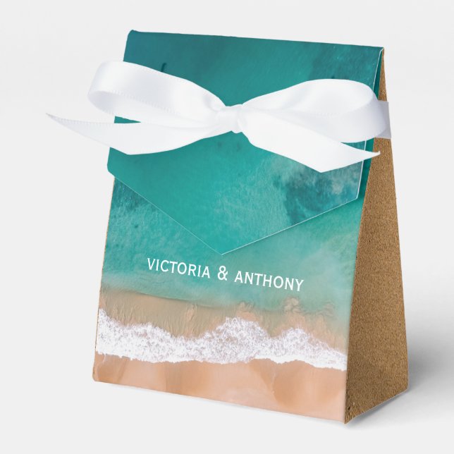 Ocean Wave, Beach Wedding Favour Box (Front Side)