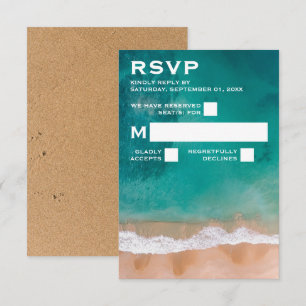 Ocean Wave, Beach Wedding RSVP Card
