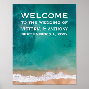 Ocean Wave, Beach Wedding Welcome Poster