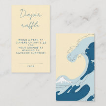Ocean Wave Blue Boy Baby Shower Diaper Raffle