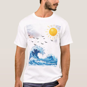 Ocean Wave – Blue Sea Surf Art T-Shirt