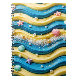 Ocean Wave Cake Coastal Beach Notebook