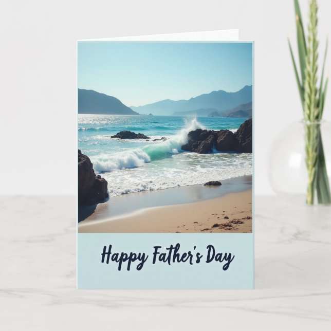 Ocean Wave Fathers Day View Card (Front)