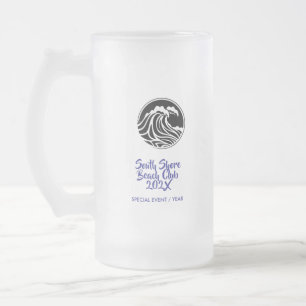 Ocean Wave Frosted Glass Beer Mug – Coastal Beach