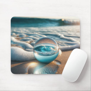 Ocean Wave In a Lens Ball Mouse Mat