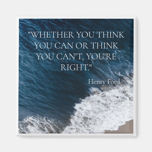 "OCEAN WAVE" INSPIRATIONAL QUOTE HENRY FORD FRIDGE MAGNET (Front)
