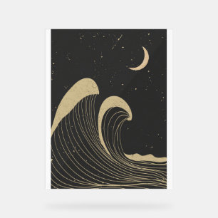 Ocean wave landscape acrylic sign