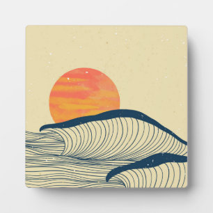 Ocean wave landscape plaque