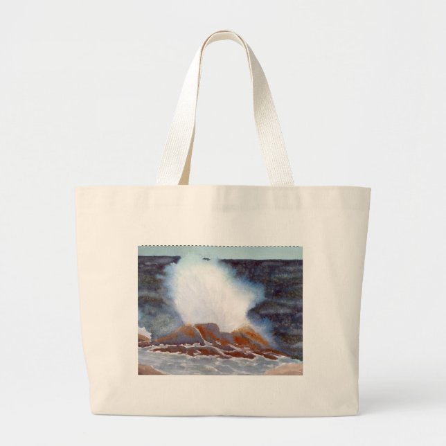 Ocean Wave Large Tote Bag (Front)
