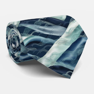 Ocean Wave Nature Pattern Tie