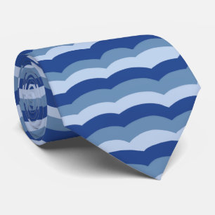 Ocean Wave Nautical Theme Blue Tie