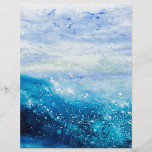 Ocean wave painting, sea foam