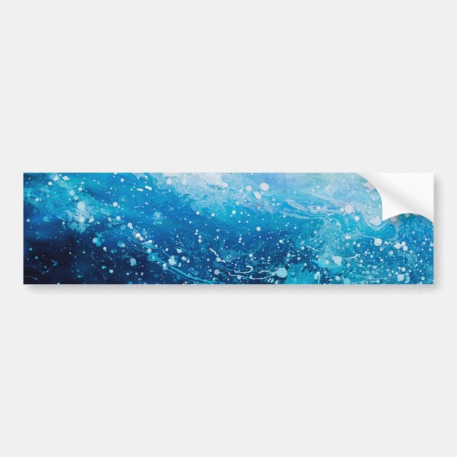 Ocean wave painting, sea foam bumper sticker (Front)