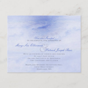 Ocean Wave: Pale Blue Evening Only Small Wedding Invitation