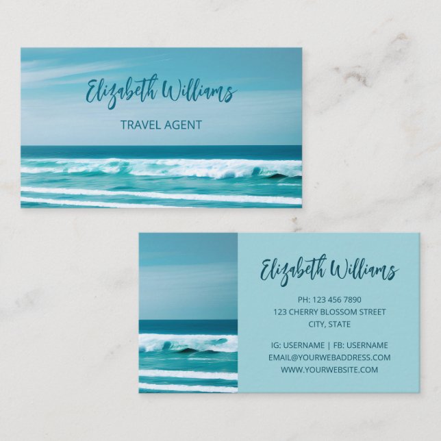 Ocean Wave Photo Business Card (Front/Back)