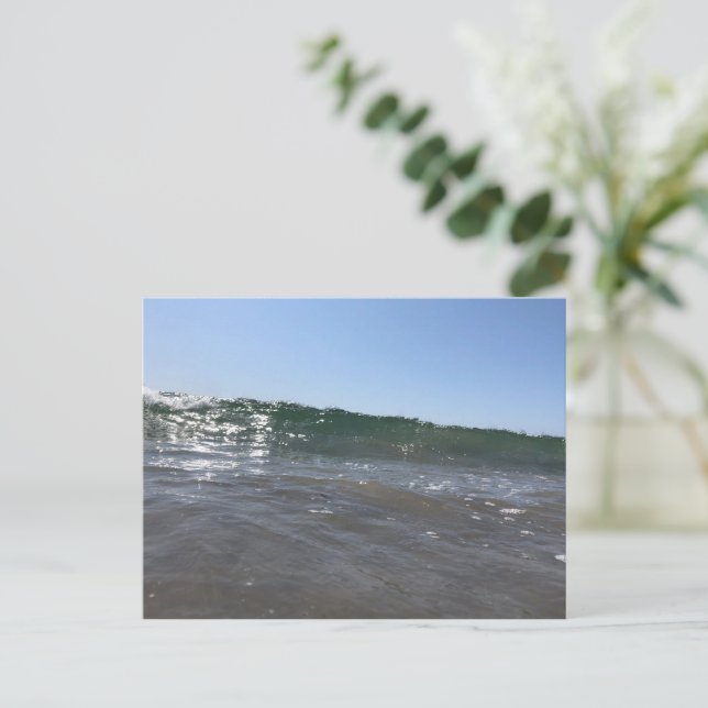 Ocean Wave Print | Peaceful Beach Nature Art Postcard (Standing Front)