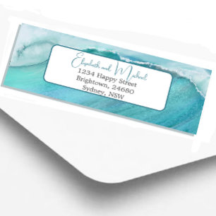 Ocean Wave Scene Blue Modern Chic 