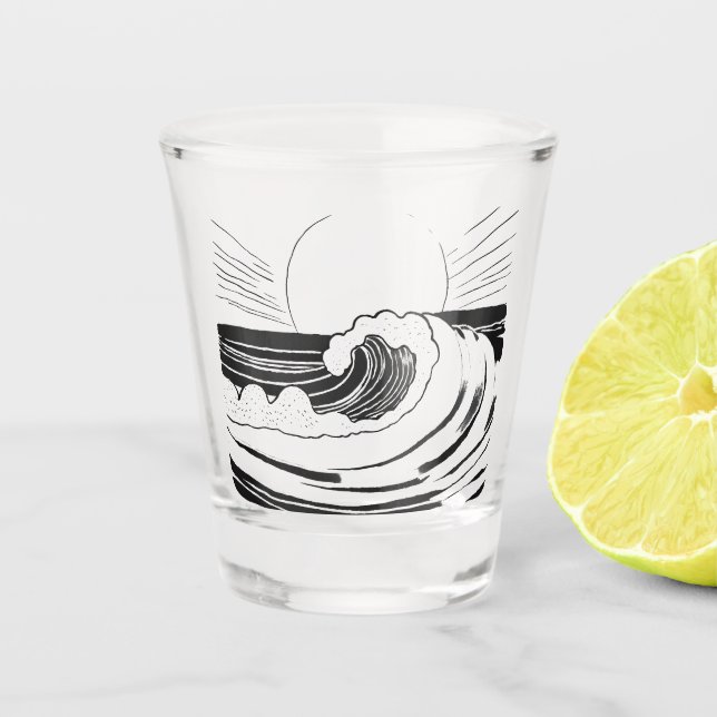 Ocean Wave Shot Glass (Front)
