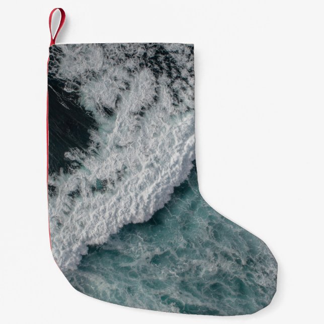 Ocean wave small christmas stocking (Front)