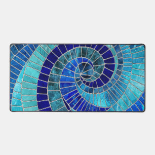 Ocean Wave Spiral mosaic art Desk Mat
