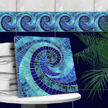 Ocean Wave Spiral mosaic art Tile<br><div class="desc">Ocean Wave Spiral mosaic art</div>