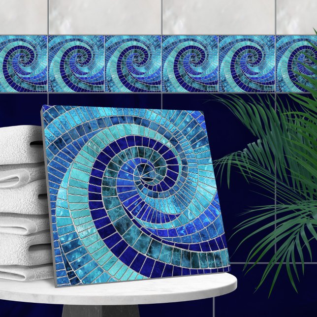 Ocean Wave Spiral mosaic art Tile (Creator Uploaded)