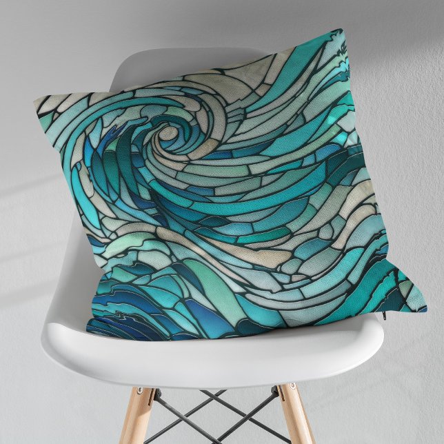 Ocean Wave Spiral Mosaic  Cushion (Creator Uploaded)