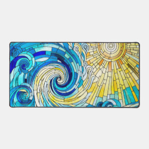 Ocean Wave Sun mosaic art Desk Mat