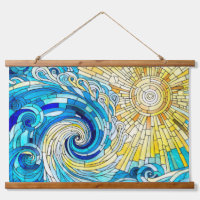Ocean Wave Sun mosaic art
