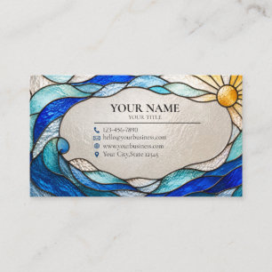 Ocean Wave Sun Stained Glass Business Card