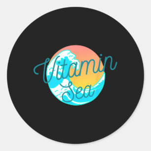 Ocean Wave Sunse Classic Round Sticker