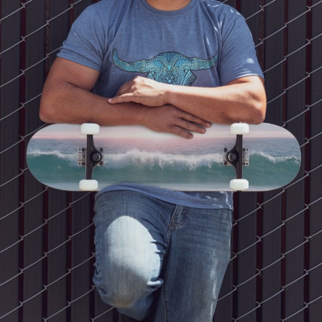 Ocean Wave Sunset Artsy Skateboard (Outdoor 3)
