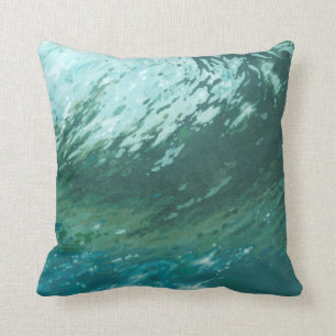 Ocean Wave Surf Beach Coastal Pillow by Juul