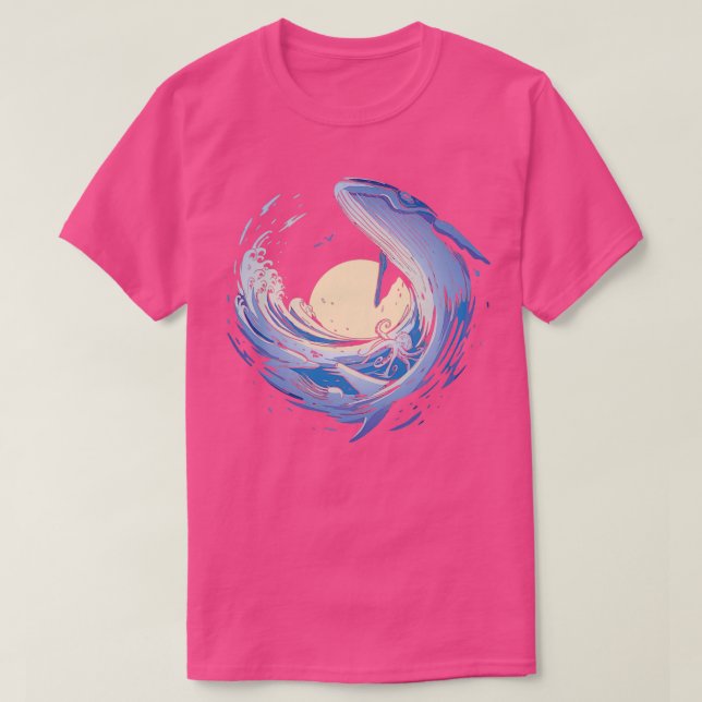 Ocean wave whale sea animals T-Shirt (Design Front)