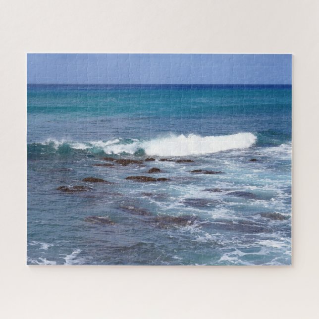 Ocean Waves Against the Rocks Jigsaw Puzzle (Horizontal)