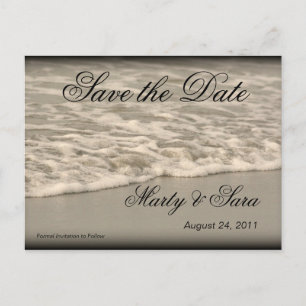 Ocean Waves Announcement Postcard