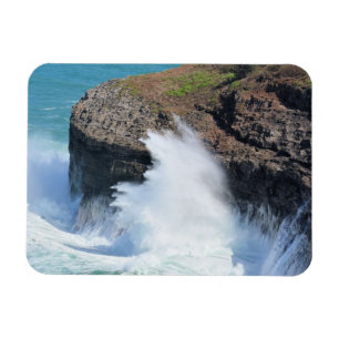 Ocean waves at Kilauea Kauai Magnet