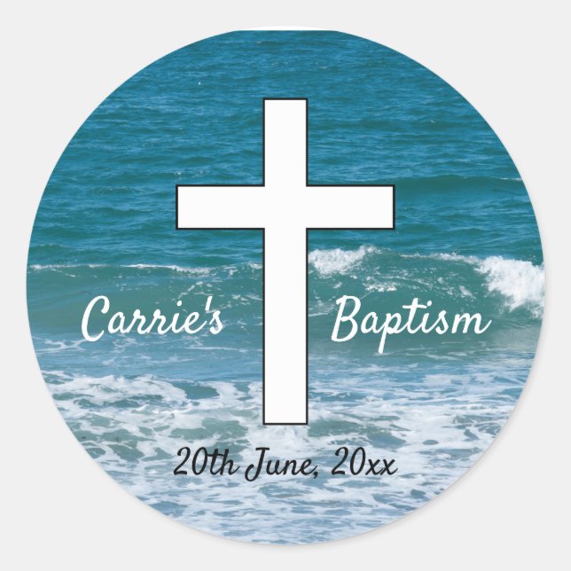 Ocean Waves Baptism sticker (Front)