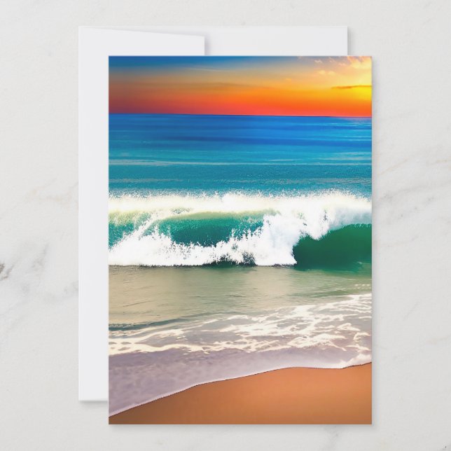 Ocean Waves Beach at Sunset Pretty Beach  Thank You Card (Front)