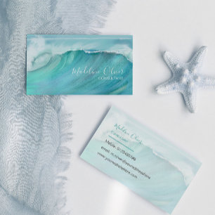 Ocean Waves  Beach Sea Travel Blue Modern Business Card