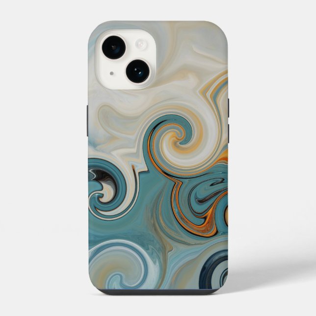 Ocean Waves Beach Teal Blue Abstract 74 iPhone Case (Back)