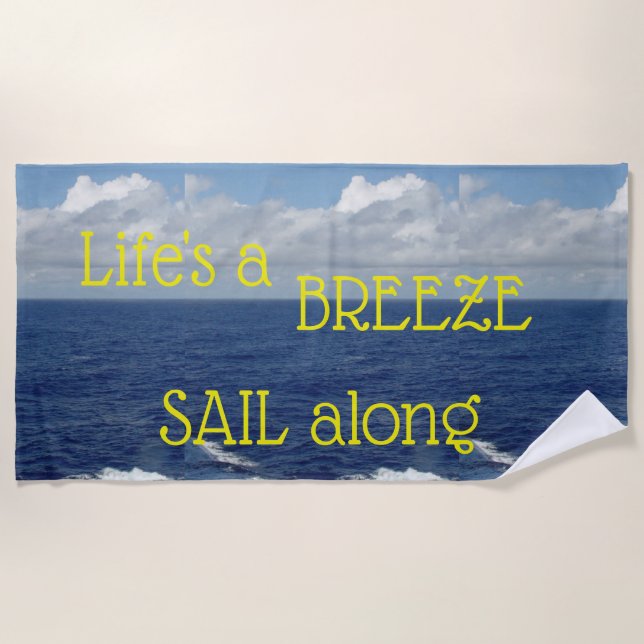 Ocean Waves Beach Towel (Front)