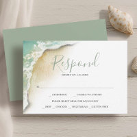 Ocean Waves Beach Wedding Reply RSVP