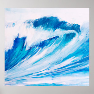 Ocean Waves: Blumarine Watercolor Beauty. Poster