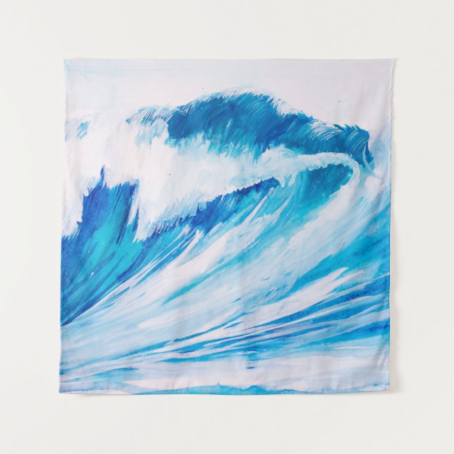 Ocean Waves: Blumarine Watercolor Beauty. Tapestry (Front)