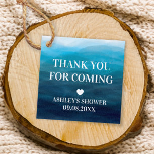 Ocean Waves Bridal Shower Gift Tags, Thank You Favour Tags
