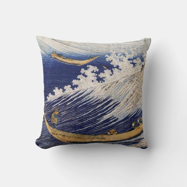 Ocean waves by Katsushika Hokusai Cushion (Front)